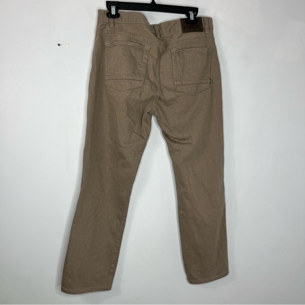 Linksoul Size 33 Regular 5-Pocket Colored Denim Stretch Straight Jeans Fern - Picture 5 of 7